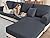 BT.WA Sectional Couch Covers for Sofa Cushion L Shaped Couch Cover Washable Soft Couch Cushion Covers Stretch Sofa Slipcovers with 2 Pcs Pillowcases(3-Piece 2 Seater + 1 Chaise, Dark Grey)
