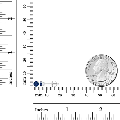 14K Gold Plated 925 Sterling Silver Hypoallergenic 4mm Round Genuine Birthstone Solitaire Screwback Stud Earrings4