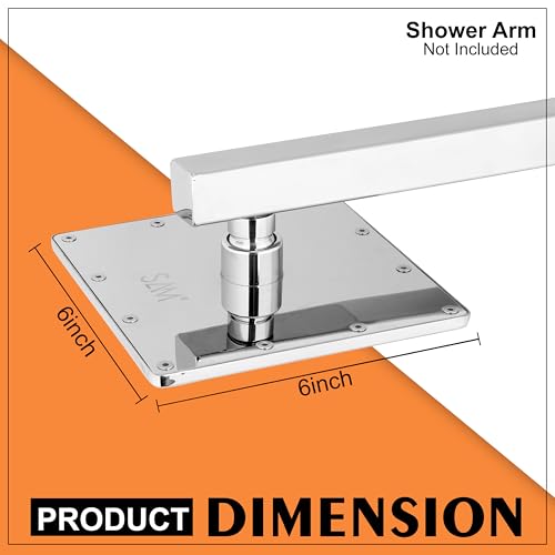 Image of SAM Shower Slim High Pressure Rainfall Showerhead Without Arm for bathroom (Leesha, 6 * 6)