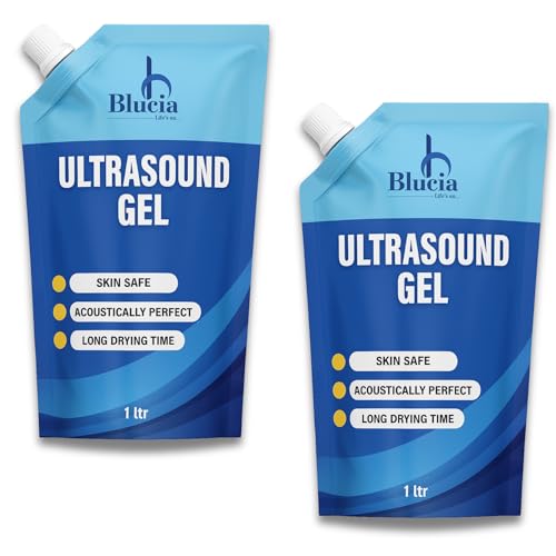 Image of Ultrasound Transmission gel (1 Liter) (Blue) for physiotherapy | Ultrasound gel | sonography gel | US gel | gel | sonography gel Pack of 2