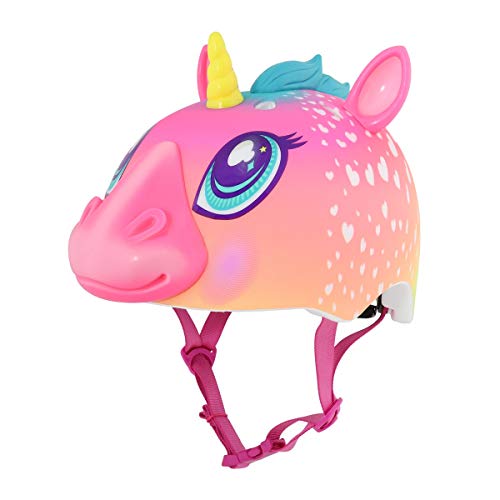 Casco Raskullz con relieve 3D de maíz súper arcoíris ajustable y unisex para niños