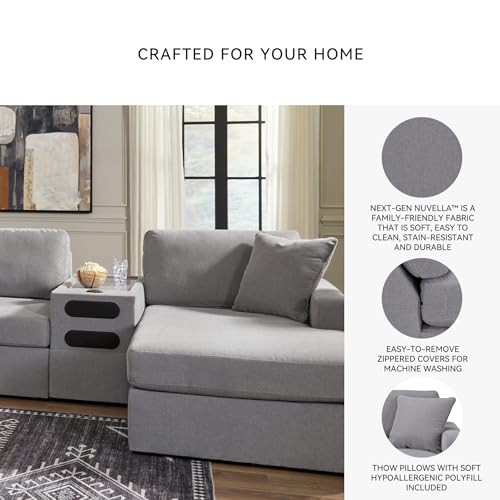 Image of Signature Design by Ashley U Shaped Sectional with Chaise, Granite