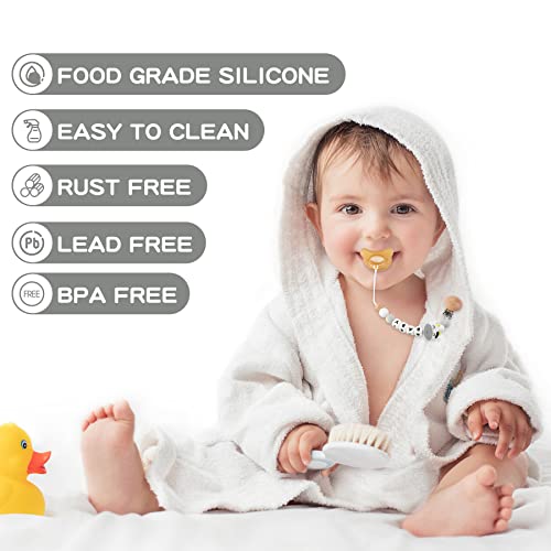 Suphelpu Personalized Pacifier Clip With Name, Custom Silicone Beaded Pacifier Clips For Boy Girl, Personalized Custom Baby Gifts For Newborn #TOP3