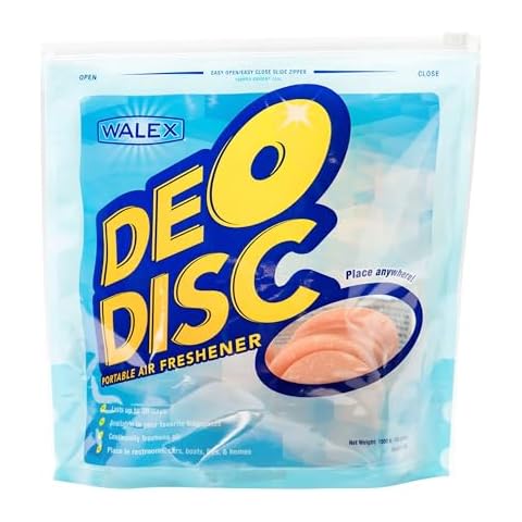 Walex Deo-Disc Portable Air Freshener Discs - Effortless Odor Control for RV, Marine, Car, Portable Toilets & More, Long-Lasting Freshness, Odor Eliminator, Easy to Use, Resealable Pack Cover