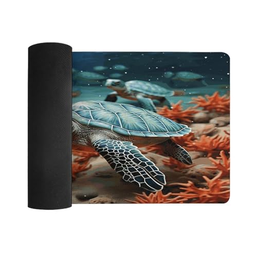 Turtle Starfish Desk Pad Base de Goma Grande miniatura 3