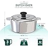 Magnaware Cast Aluminum Dutch Oven with Lid - 3 Quart Lightweight Cookware Pot with Silicone Covers for Easy Handling - Even Heat Distribution & Retention - For Bread Baking, Stew, Simmering & More #1
