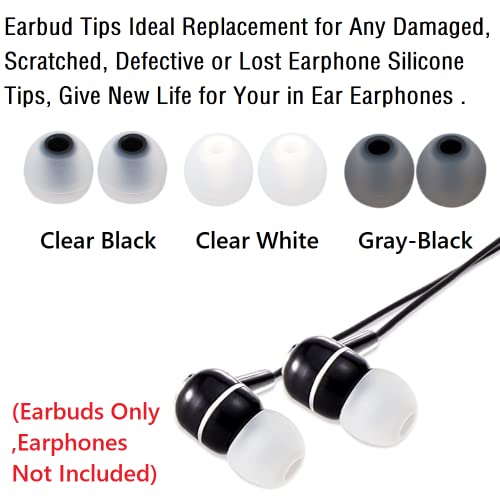 Image of Replacement Earbud Tips Earbud Covers Silicone Tips Ear Gels Fit for Inner Hole from 3.8mm - 5.1mm Earphones 9 Pairs S /M /L