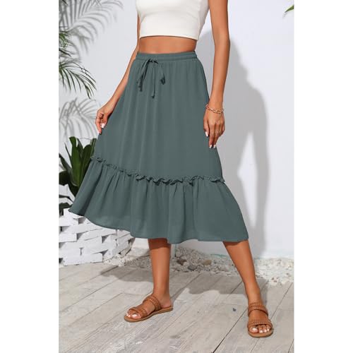 Image of Witsmile High Waist Tiered Skirts for Women Flowy Skirts for Women Long Length with Pockets 2026 Fashion Trendy