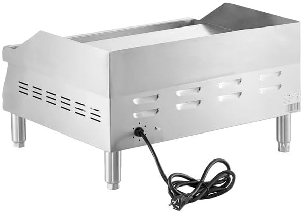 Miniatura 2 de Plancha eléctrica comercial de 24 pulgadas, 208240 V, acero inoxidable, control de temperatura doble, 2675W-3560W, superficie de cocción de 24 x 19