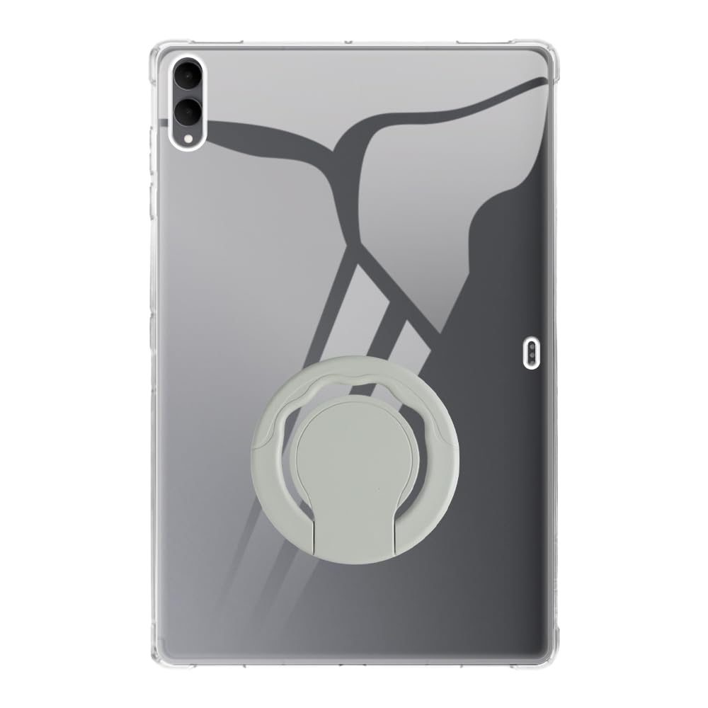 Custodia per Tablet con Supporto Integrato Compatibile con Samsung Galaxy Tab S11 Ultra 14.6 2025 Custodia in TPU Antishock Maniglia con Anello Girevole a 360° e Bracket(Chiaro)