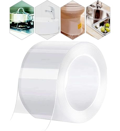 Image of window tape Transparent Acrylic Waterproof Self-Adhesive Caulk Tape | Multi-Purpose Sealing & Leakage Repair Tape for Kitchen Sink, Bathroom, Bathtub, Wall Gap Sealer (5 Meter)