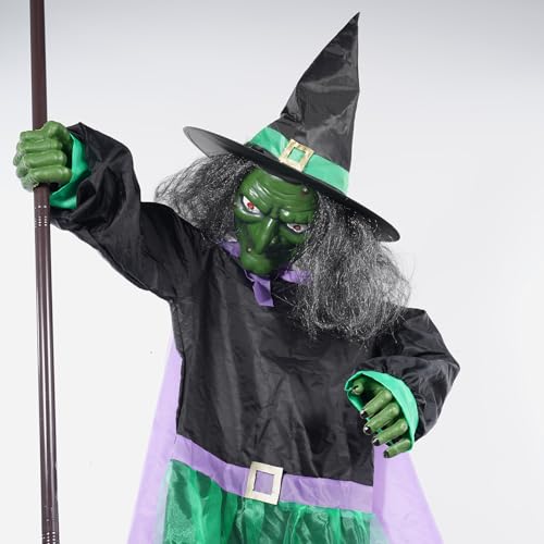 Balai de sorcière volant sonore Halloween pour porche et jardin - 7