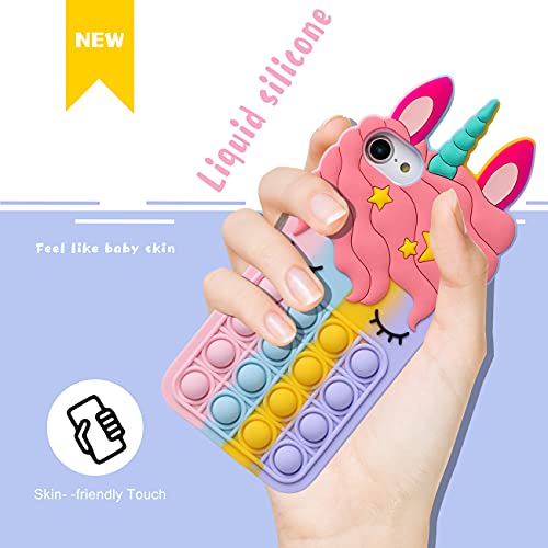 Oqpa For Iphone 5/5S/5C Case Cartoon Kawaii Cute Fun Funny Silicone Design Cover For Girls Kids Boys Teen,Fashion Cool Unique Fidget Cases Aesthetic Color Unicorn Cases(For Iphone 5/5S/5C) #TOP2