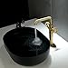 Bathroom Brass Tall Two Handles One Hole Vessel Basin Sink Bowl Mixer Faucet Lavatory Vanity Tap with Deck Plate Fit for 1 or 3 Hole Brushed Gold