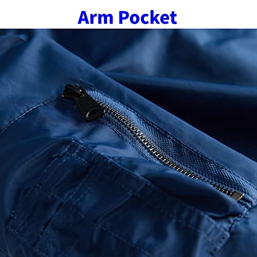 Tlzc Men's Windproof Flight Bomber Jacket Waterproof Military Jacket (Blue, Small) #TOP4