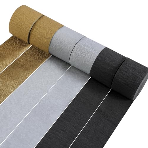 Image of Crepe Paper Streamers 6 Colors 492ft - Party Streamers & Paper Streamers for Birthday Decorations, Bachelorette Party, Baby Shower, Wedding & Bridal Shower Decor, Streamers Party Supplies (Style B)