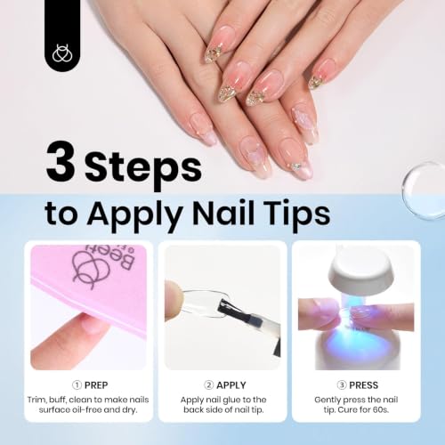 Image of Beetles Gel Polish 9 in 1 Nail Glue Gel for Nails Tips 10ml Long Lasting UV Nail Glue for Acrylic False Nail Tips Base Coat Blooming Nail Gel Led Lamp Required