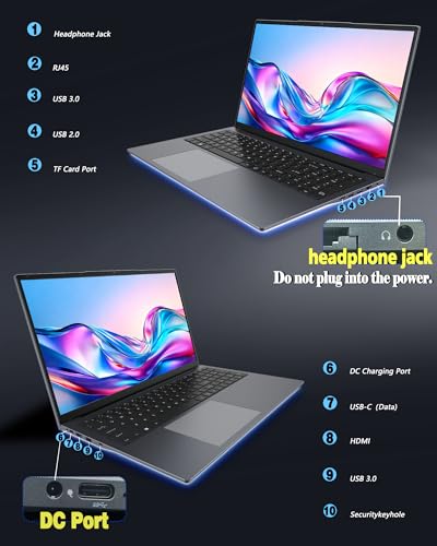 Image of 17.3 Inch Backlit Keyboard Laptop, AMD 3500U (Up to 3.7GHz), DDR4 8GB SSD 512GB, Type-C, RJ45, Bluetoothi 5.0, Dual WiFi, USB 3.0, Webcam, HDMI, Ultral Light Laptop for Students and Business