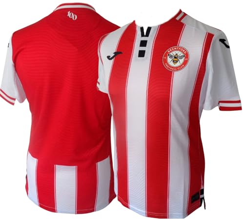 Joma Brentford FC Men's Home Football Shirt Jersey 2025-2026 (UK, Alpha, L, Regular, Regular) Red/White