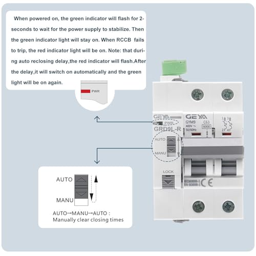 Miniatura 5 de Geya Dispositivo De Reconectador Automático Acoplado Con Disyuntor Mcb Dispositivo Mcb De Reconexión Automática Hogar Inteligente Reconectador Ac220v 2p-Mcb-25a