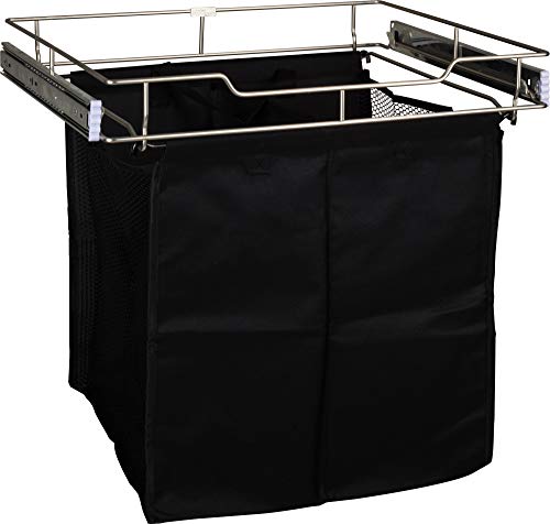 Hardware Resources Satin Nickel 18" Pullout Hamper (POHS-18SN)