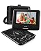 UEME 9" Portable DVD CD Player Includes Car Headrest Mount Holder | Swivel Screen | Remote Control | Rechargeable Battery | AC Adapter | Car Charger, Personal DVD Player (Black)