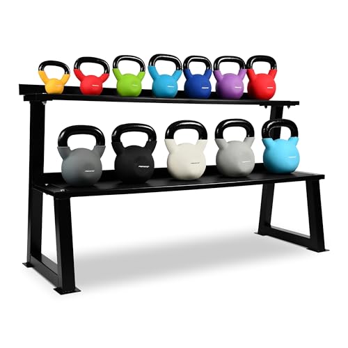 DATI E SPEDIZIONE – Contenuto della confezione: 1x Supporto per Kettlebell | Materiale: In acciaio di alta qualità | Dimensioni: L/P/A 140/40/80 cm | Colore: Nero | SPEDIZIONE – non ai punti di ritiro, poiché troppo grande.