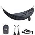 ENO TravelNest Hammock & Straps Combo - Portable Hiking and Camping Hammock with Straps Included - Travel Hammock for Camping, Hiking, Backpacking, a Festival, or The Beach - Charcoal