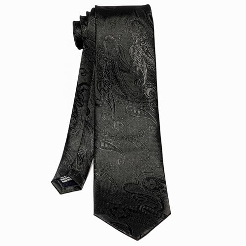 Image of 5PCS Mens Silk Tie, Pocket Square, Cufflinks, Drilled Tie Ring and Lapel Pin Set for Wedding Groom Party