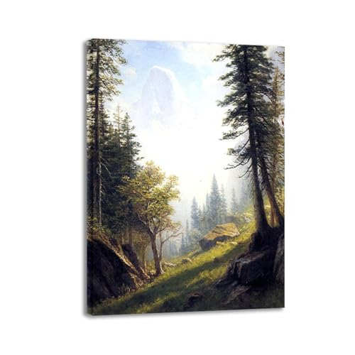 Alpes bernoises par Albert Bierstadt : tableau encadré 40x55 cm prêt à poser