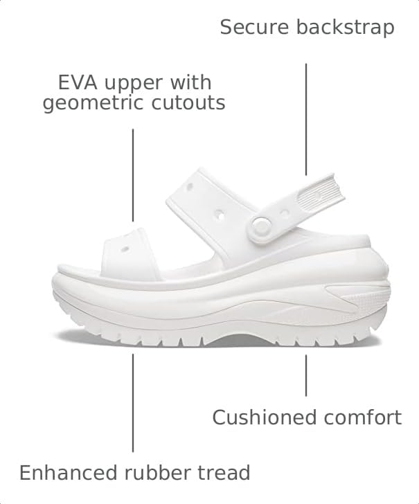 Image of Crocs Unisex Classic Mega Crush Platform Sandals Wedge