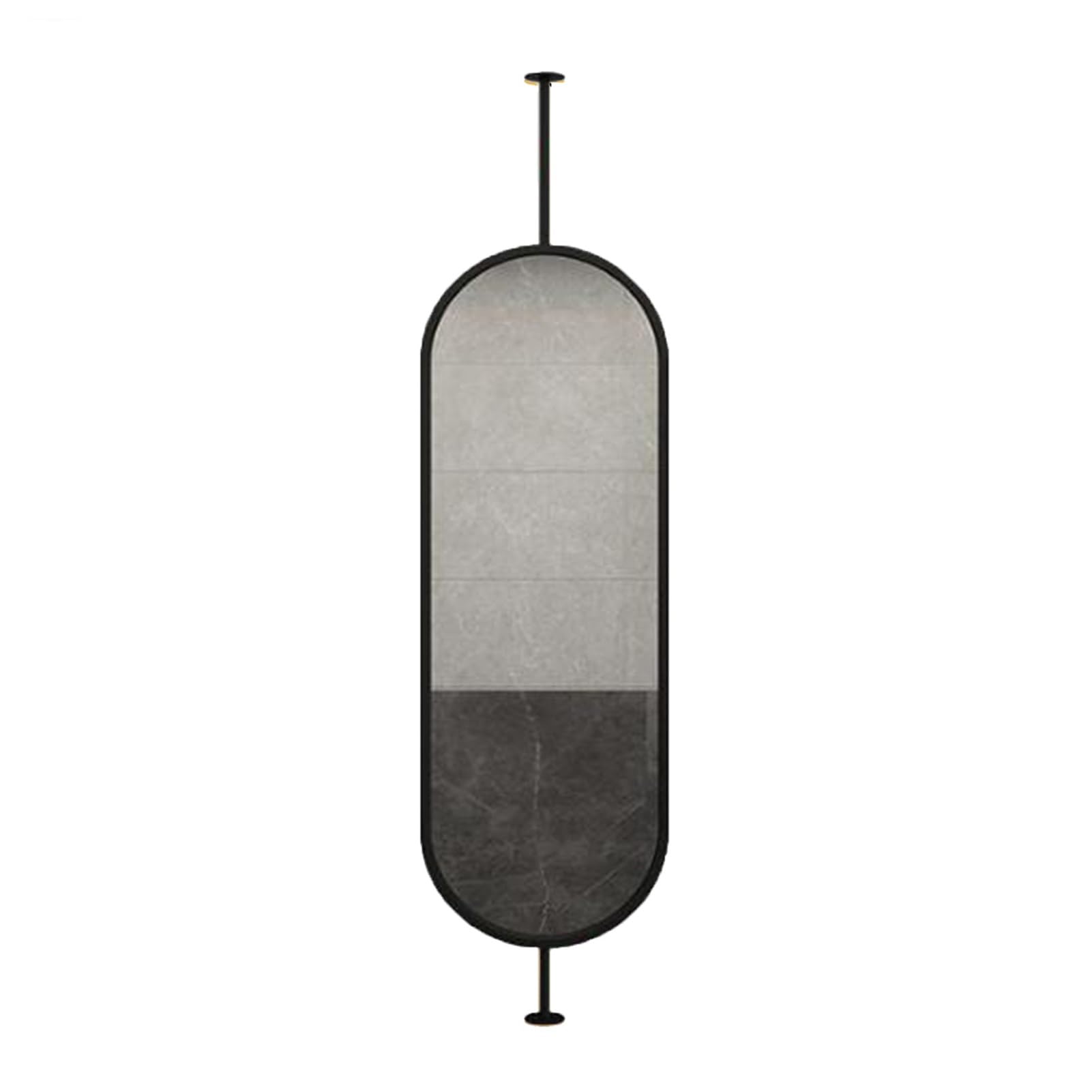IvyLoutish Oval Metal Ceiling Mirror – Ceiling-Mounted Mirror for Bathroom Vanity Shaving, Customizable, Black 40x70cm