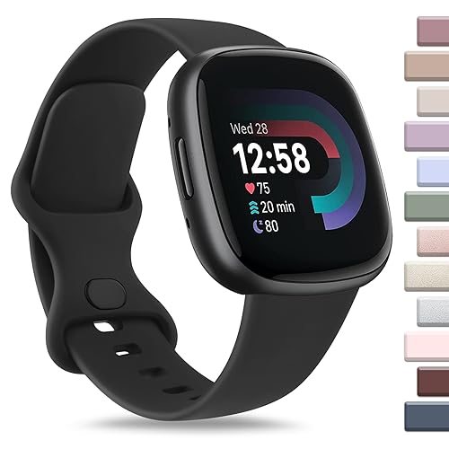 AK Sport Band Compatible with Fitbit Sense 2 / Sense Bands/ Fitbit Versa 4 / Versa 3 Bands Women Men, Classic Soft Silicone Straps for Fitbit Sense 2 / Sense / Versa 4 / Versa 3 Smart Watch