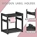 Label Holder for Rolls and Fanfold Labels, Wooden Thermal Sticker Label Printer Holder for Desktop, Sticker Roll Holder for Home Office Small Business Essentials, Black
