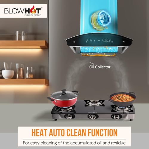 Image of BLOWHOT 60cm 1500 m /h Power Motion Sensor Kitchen Chimney with Installation Kit, Heat Auto Clean, Filterless Technology, 15-Year Motor Warranty by Blowhot - Evana S BAC MS