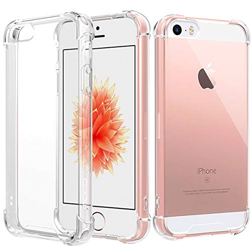 Rival Gadget Shockproof Gel Bumper Case for iPhone 5 / iPhone 5S / iPhone SE 2016 Clear back Case Cover[Drop Protection] Anti Yellowing Anti Scratch Crystal Gel Case
