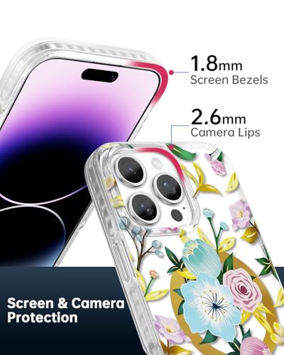 Coque iPhone 16 Pro fleurie transparente accessoire magnétique chic en soirée