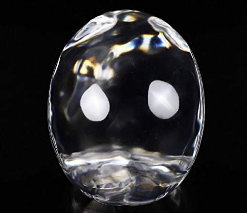Skullis 5.0" K9 Crystal Skull, Hand Carved Gemstone Fine Art Sculpture, Reiki Healing Stone Statue. #TOP4