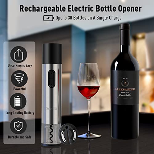 Secura Home Cordless Electric Wine Opener And Beer Opener 2 In 1 Automatic Corkscrew Wine Bottle Opener Gift Set With Foil Cutter Usb Rechargeable #TOP1