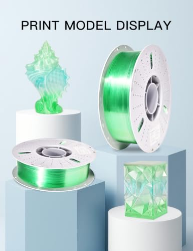 Image of PINBALL Transparent PETG 3D Printer Filament 1.75mm ±0.02mm, Multicolor Clear Rainbow Filament, Translucent PETG Filament, 1KG /2.2lbs