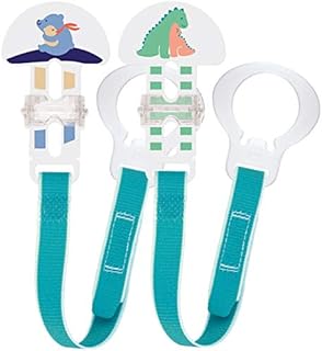 MAM Soother Clips, Pack of 2, Baby Soother Chain Fits All MAM Soothers, Newborn Essentials (Soothers Not Included)