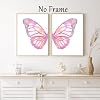 Vintage Split Butterfly Wall Art Pink Blue Aesthetic Poster Retro Butterflies Watercolor Prints Trendy Preppy Poster Pink Blue Butterfly Wall Art Abstract Butterflies Wing Painting 16x24inx2 No Frame