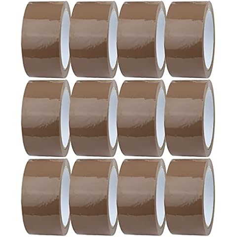 Packing Tape/Parcel Tape - 12x Rolls of Brown Tape 48mm x 66m, Packing Tape Strong for Moving House, Packing Parcels, Cardboard Boxes & Cartons by Crimson Starfish Cover