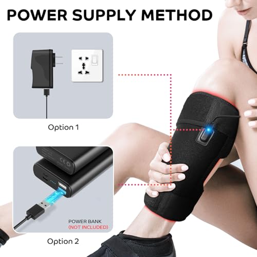 Red Light Therapy for Knee, 80 LEDs Near Infrared Light Therapy Knee Brace Adjustable Size