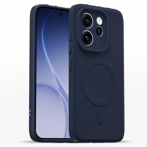 Image of Pikkme Back Cover for Oppo Reno15 Pro 5G Soft Matte Silicone Mag-Safe Design (Mag-Safe Not Support) Camera Protection | Slim Fit Bumper Cover (Blue)