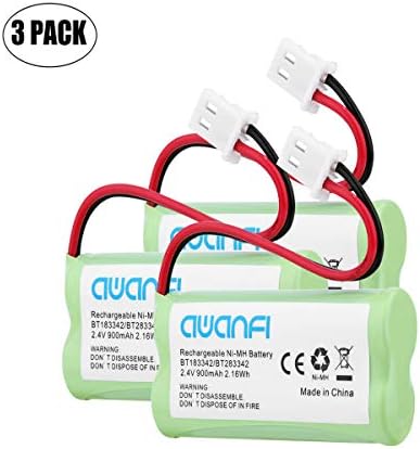 AWANFI 2.4V 900mAh Ni-MH Rechargeable Battery Pack Compatible with BT183482 BT283482 CS6114 CS6419(3 Pack)