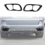 Car Exhaust Muffler Tail Pipe Trim Cover Compatible with BMW X5 G05 X6 G06 X7 G07 2019-2025, Rear Exhaust Tip Outlet Muffler Tube Cover Decoration Tail Throat Decoration (Style C-Black)