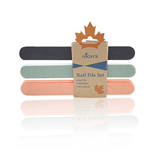 HIGH'S Colorful Nail Buffer Block for Home DIY Nail Art Care Polishing Manicure Tool Professional Material Nail Buffer, 3 Pcs