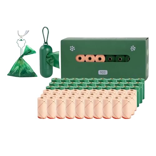 GkgWuxf Hundekotbeutel – auslaufsicherer Spender 60 Rollen – für Hundekot | für Welpen, Outdoor, Reisen, Wandern, Wohnung, Camping, Katzentoilette, Mülleimer