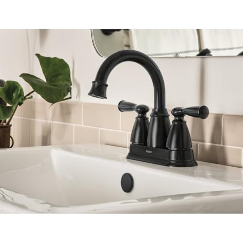 Moen 84943BL Robinet de lavabo Centerset noir mat bec haut
